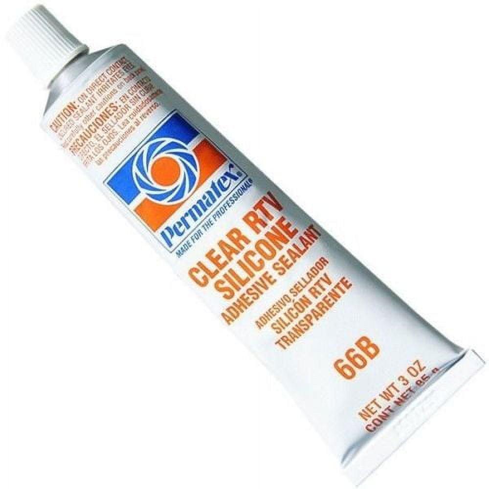 Permatex 80050 #66 CLEAR SILICONE ADHESIVE 3 OZ TUBE