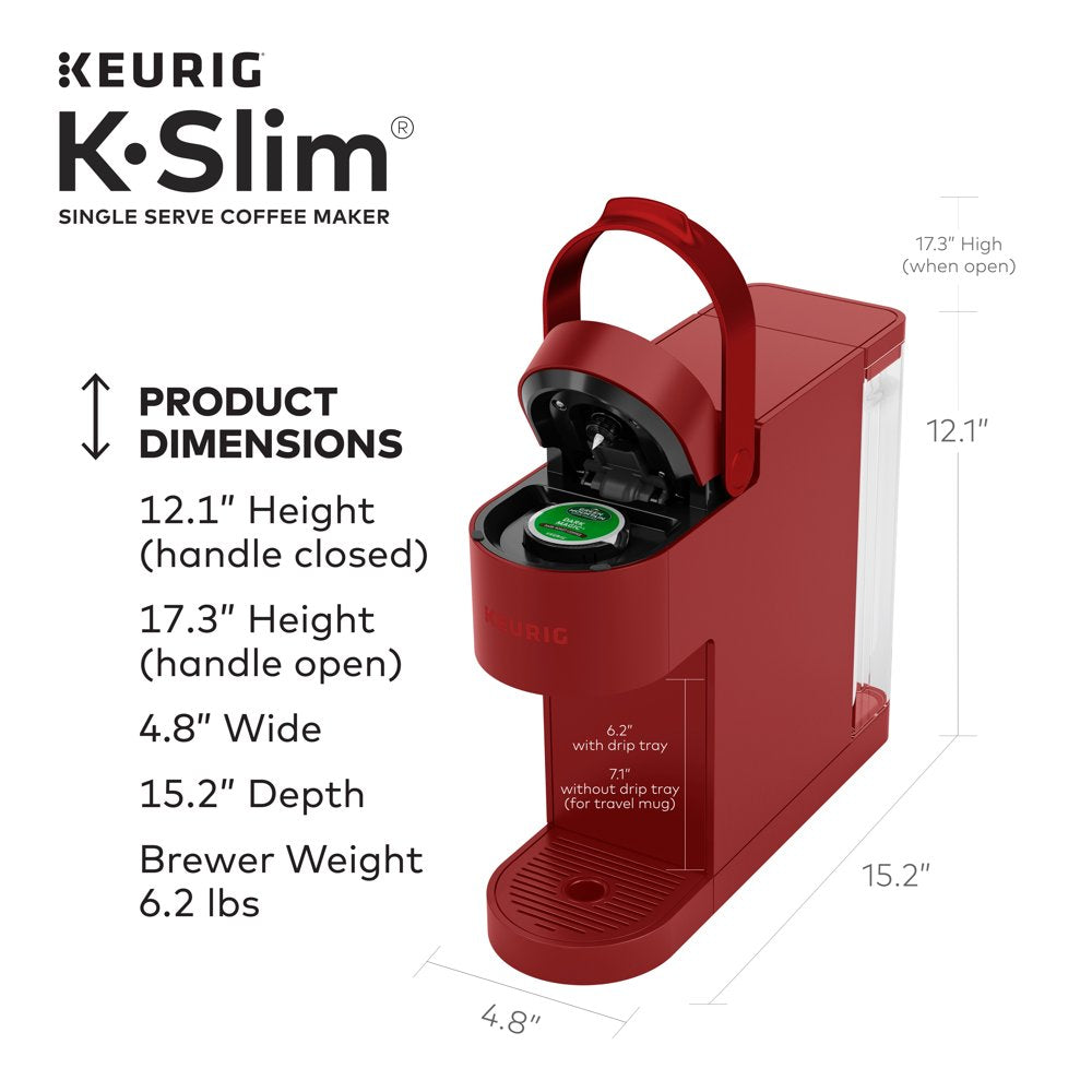 Keurig K- Slim Single Serve K-Cup Pod Coffee Maker, Multistream Technology, Scarlet Red