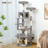 PAWZ Road 73" Cat Tree for Large Cats Multi Level Tall Cat Tower Condo with 7 Scratching Posts, Gray