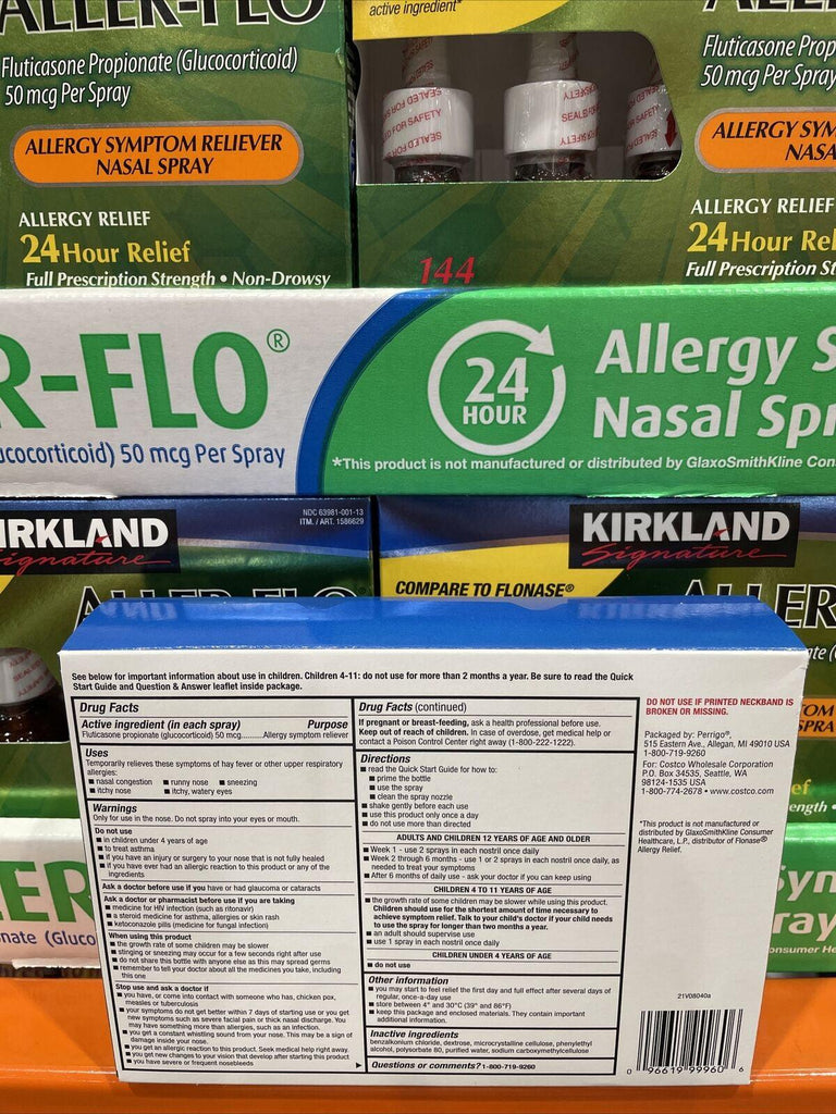 Kirkland Signature Aller-Flo, 720 Sprays 5 Bottles 144 Sprays Each Non-Drowsy