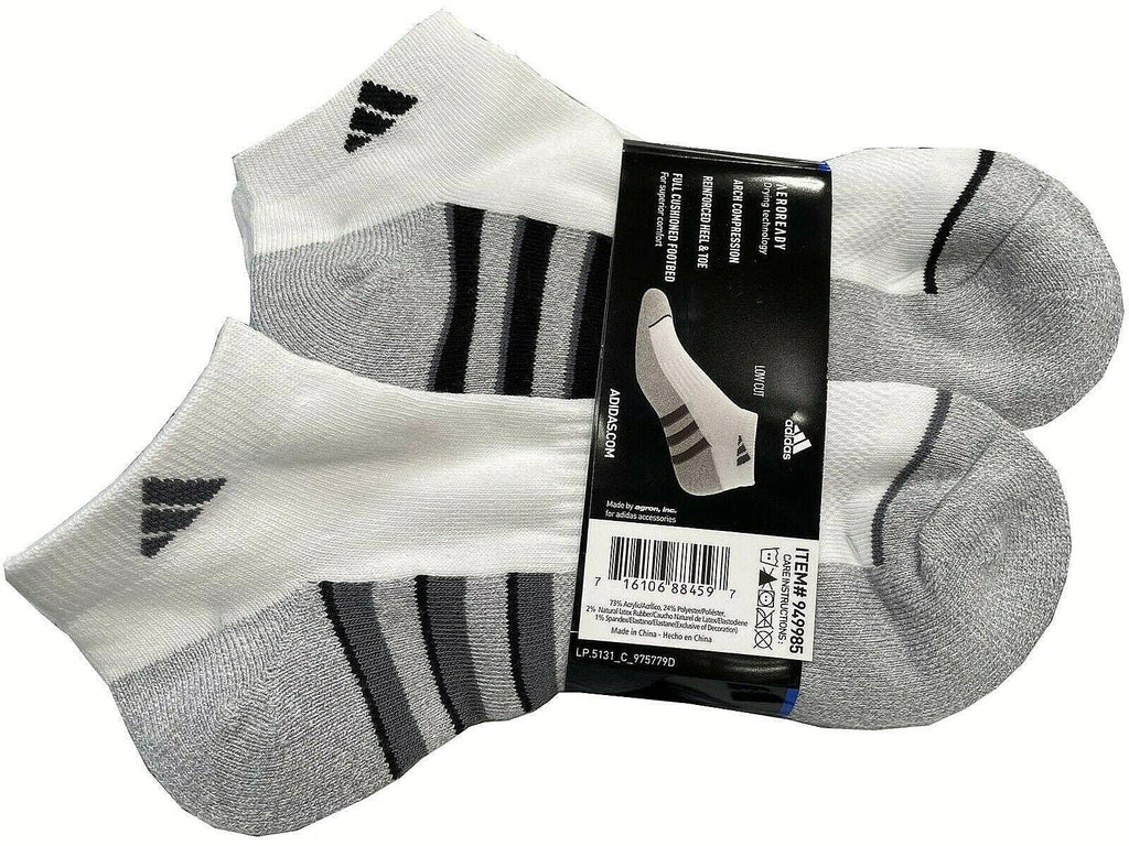 Adidas Men'S Low-Cut Performance Socks Size 6-12 Cushioned Athletic, 6 Pairs