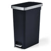 Better Homes & Gardens 10.5 Gallon Trash Can, Plastic Slim Step-On Kitchen Trash Can, Black