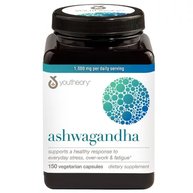 Youtheory Ashwagandha Vegetarian Capsules (1000 Mg., 150 Ct.)