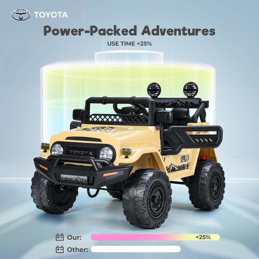 Licensed Toyota FJ Cruiser 12V 7AH Kids Electric Ride on Truck Battery Powered Car Toys 3 Speeds with Parent Remote Control,Spring Suspension & Slow Start