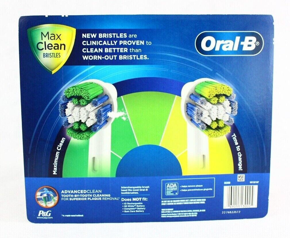 New Genuine Oral-B Max Advanced Clean or Floss Action Refill Brush Heads 9 Count