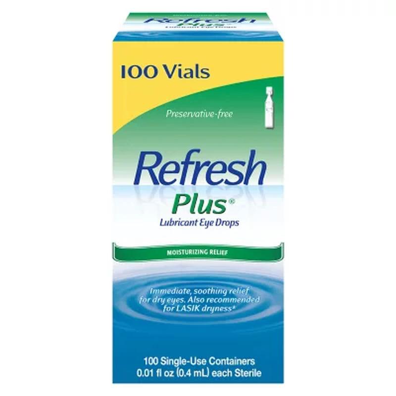 Refresh plus Lubricant Eye Drops, Single-Use Vials (100 Ct.)