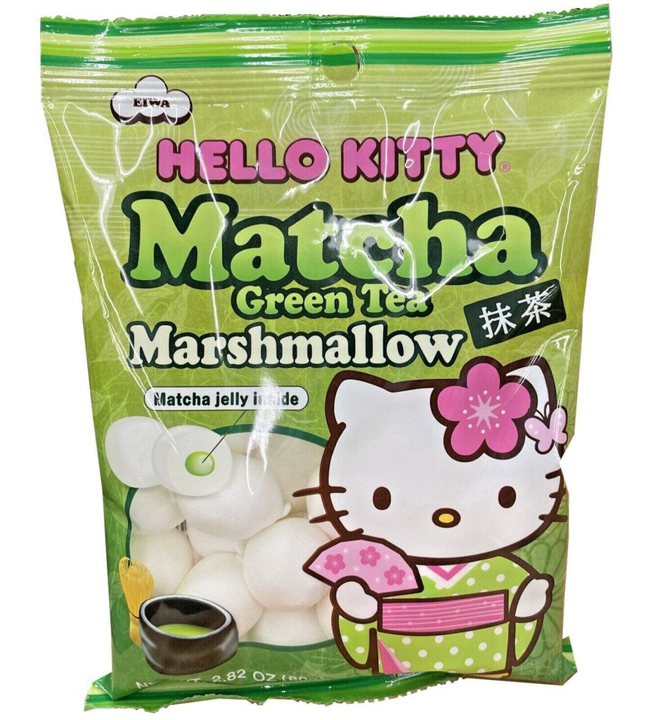 2 Packs Hello Kitty Matcha Green Tea Marshmallow Matcha Jelly inside 2.8Oz