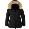 Wantdo Women'S Puffer Jacket Water Resistant Winter Coat Hooded Puffer Coats Black L