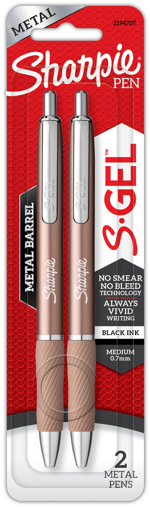 Sharpie S-Gel, Metal Barrel, Medium Point (0.7Mm), 2-Pack