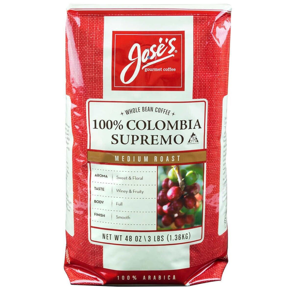 2 Pack Jose'S Gourmet Coffee 100% Colombian Supremo Coffee Medium Roast 3Lb Each