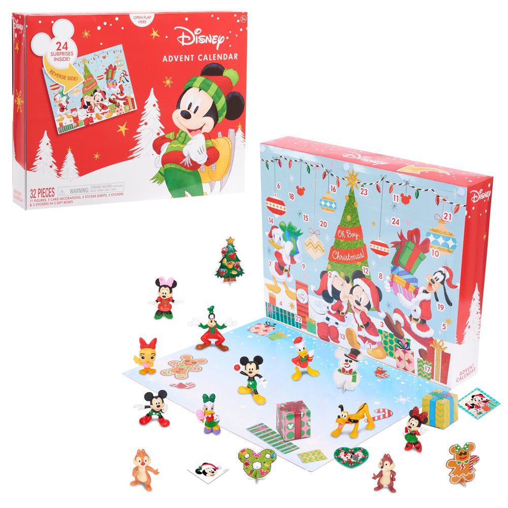 Disney Classic Advent Calendar, 32 Pieces, Figures, Decorations, and Stickers