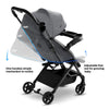 Mompush Lithe V2 Lightweight Stroller with Snack Tray, Newborn Nest Mode, Grey, 17.3LB, Unisex