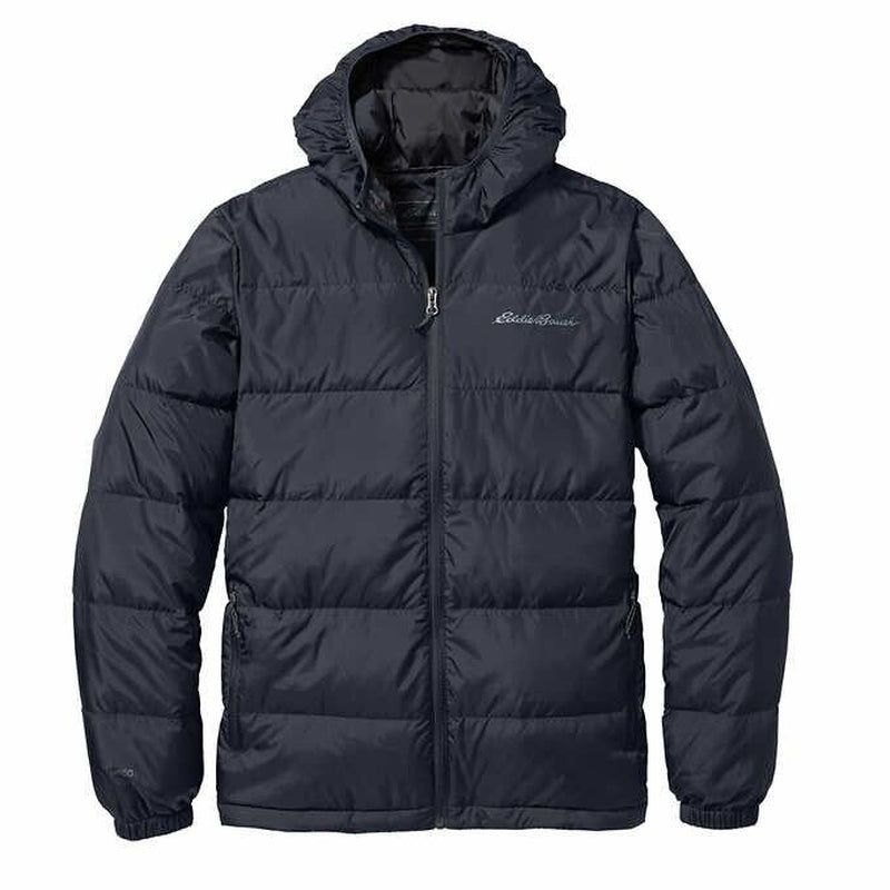 Eddie Bauer Men’S Hooded down Jacket, BLUE - BLACK - GRAY COLOR, FASH SHIPPING !