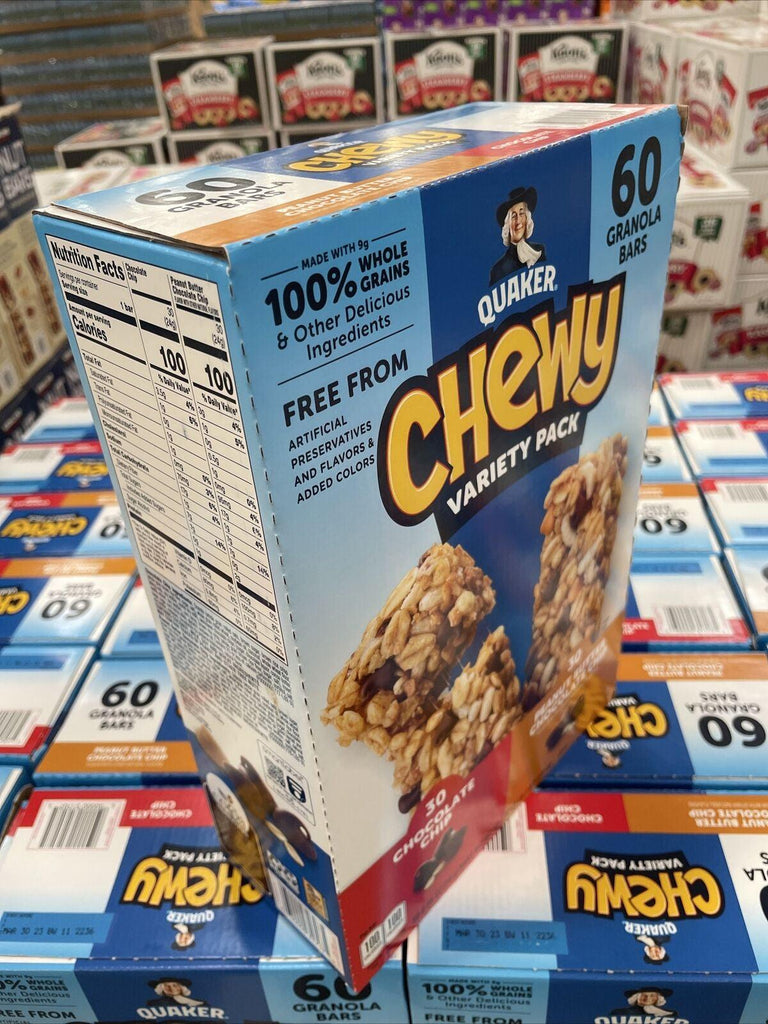 Quaker Chewy Granola Bars, Variety Pack, 0.84 Oz, 60-Count (Pack of 2)