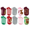 Women'S Holiday No-Show Socks, Naughty and Nice Dogs, 10-Pack, Size 4-10