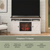 Ameriwood Home Ashton Lane Electric Fireplace TV Stand for Tvs up to 65", Magnolia Oak/Columbia Walnut