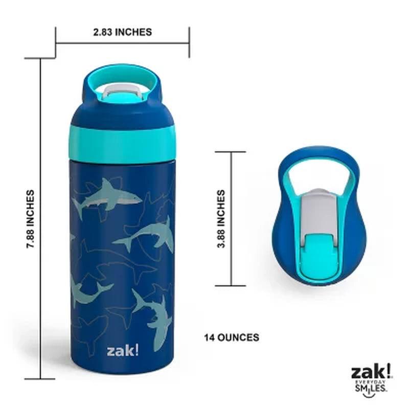 Zak Designs 14-oz Stainless Steel Vacuum Insulated Water Bottle, 3-piece set