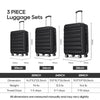 Ginza Travel 28 Inch Hard Shell Checked Luggage with Double Spinner Wheels,Black