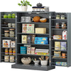 HOMEFORT 41" Farmhouse Kitchen Pantry, Storage Cabinet with Doors and Adjustable Shelves for Kitchen, Living Room and Dinning Room in Grey