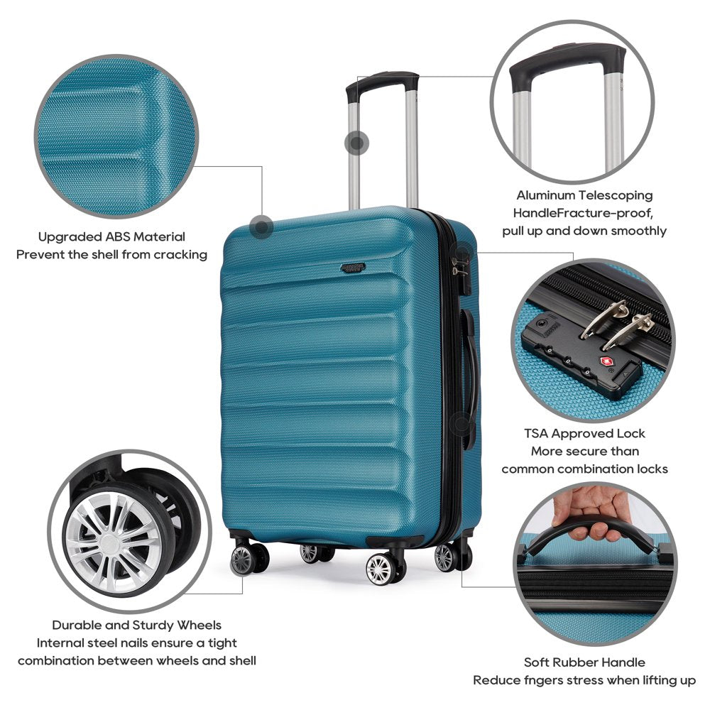 Ginza Travel 2 Piece Hard Shell Luggage Setshard Shell ,Suitcase with Spinner Wheels for Travel,Green