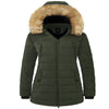 Wantdo Women'S plus Size Winter Jackets Waterproof Puffer Jackets Windbreaker Jacket Army Green XL