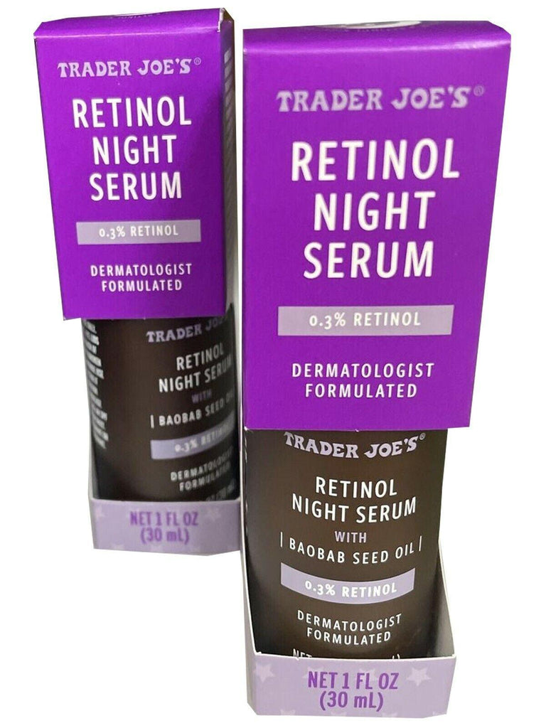 2 Pack 🔥TRADER JOES Retinol Night Serum 1Fl Oz. Contains 0.3% Retinol 🔥