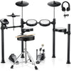 Donner Electric Drum Set for Beginner Adults, 5 Drums 3 Cymbals, 180 Sounds, Quiet Mesh Pad Kit with Drums Throne, Sticks, Headphone,40 Melodics Lessons (DED-95, New Upgraded)