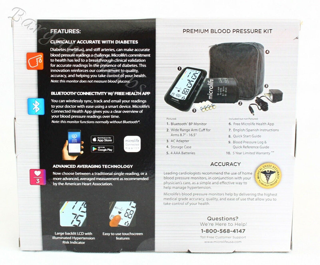 Microlife BT Upper Arm Blood Pressure Monitor with Irregular Heartbeat Detection