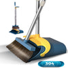 BIMZUC Upgrade 51.2'' Broom and Dustpan Set,Self-Cleaning with Dustpan Teeth