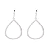 Believe by Brilliance Fine Silver Plated Cubic Zirconia Teardrop Wire Earring