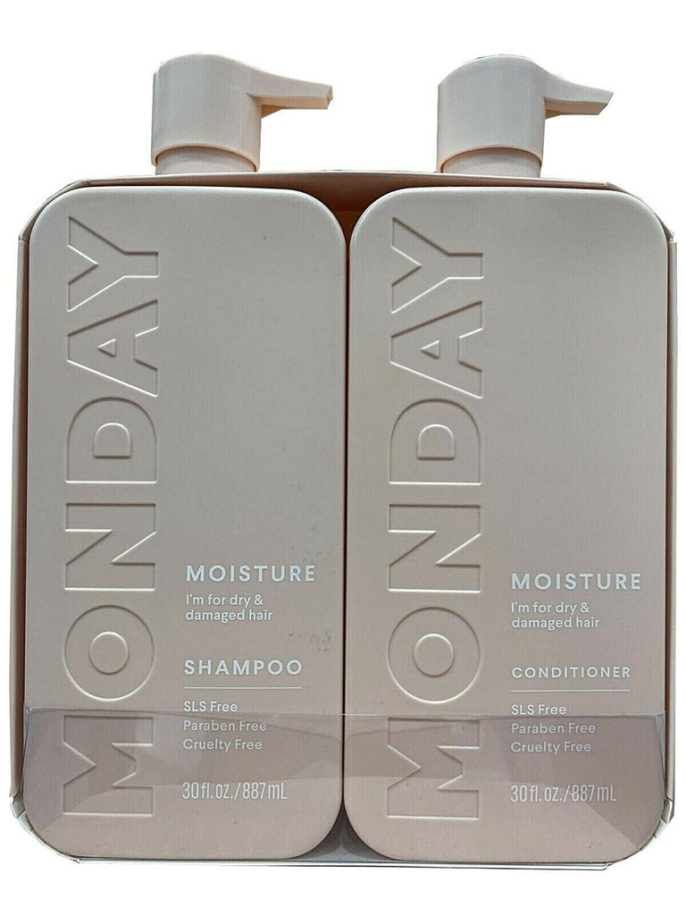 Monday Moisture Shampoo & Conditioner 2 Pack 30Oz for Dry & Damaged Hair