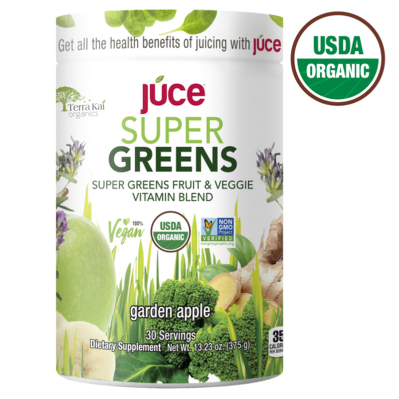 Terra Kai USDA Organic Juce Super Greens Fruit and Veggie Powder, 13.23 Ounces