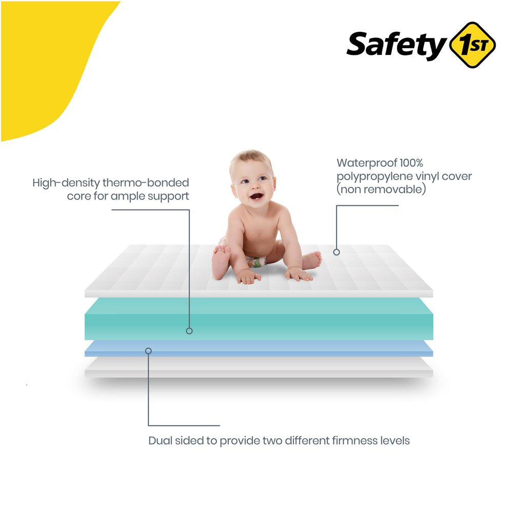 Safety 1St Grow with Me 5" Dual Sided 2-In-1 Antimicrobial Crib & Toddler Mattress | Greenguard Gold Certified