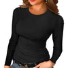 Anygrew Women Long Sleeve Top Casual Basic Slim Knit Ribbed T Shirt