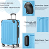 Sunbee 3 Piece Luggage Sets Hardshell Lightweight Suitcase with TSA Lock Spinner Wheels, Light Blue