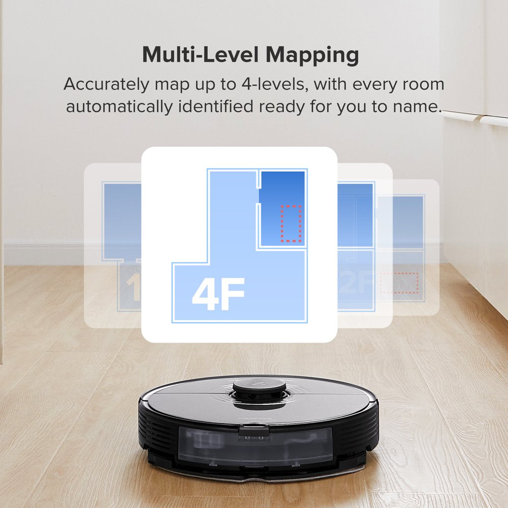 Roborock® S7 Robot Vacuum Cleaner with Sonic Mopping, Strong 2500 Suction Multi-Level Mapping, plus App and Voice Control Robot Mop(Black)