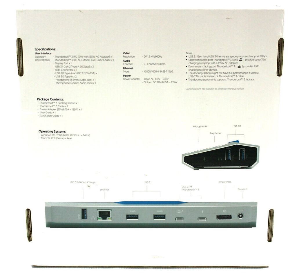 NEW Accell K160B-001K Thunderbolt3 Docking Station Usb-A Usb-C DP 40 Gbps