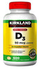 Kirkland Signature Extra Strength D3 50 Mcg (2000Iu) 600 Softgels