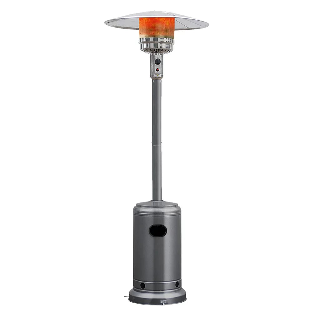 Costway 50000 BTU Propane Patio Heater Standing LP Gas Steel W/ Wheels Grey