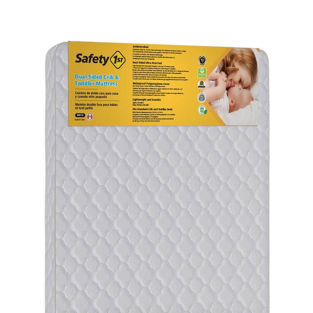 Safety 1St Grow with Me 5" Dual Sided 2-In-1 Antimicrobial Crib & Toddler Mattress | Greenguard Gold Certified