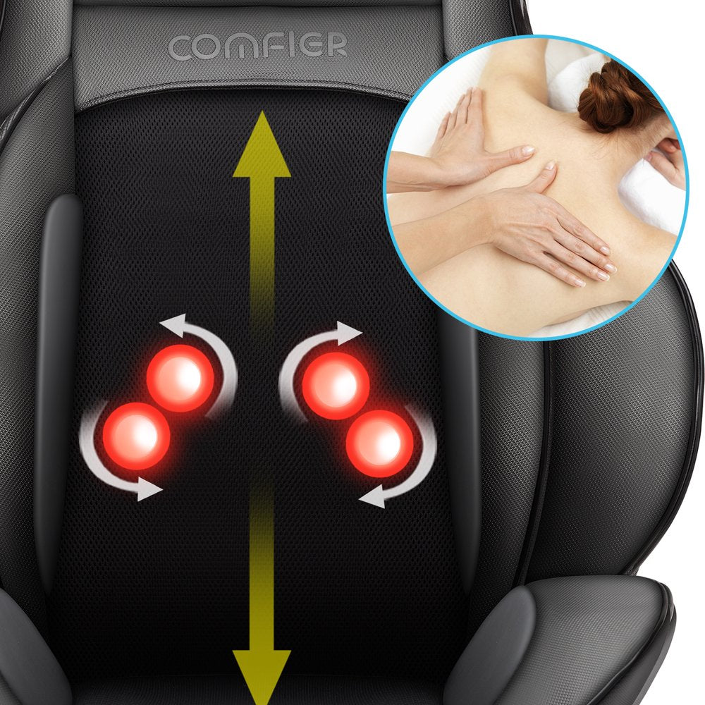 Comfier Shiatsu Neck Back Massager with APP Remote, 2D/3D Kneading Massage Chair Pad, Heating Compression Seat Cushion Massagers, Ideal Gifts