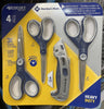 Westcott Scissors and Box Cutter 4 Piece Combo Pack Titanium Bonded Heavy Duty