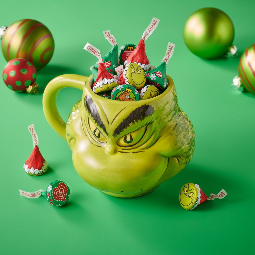 Hershey'S Kisses the Grinch Milk Chocolate Christmas Candy, Bag 9.5 Oz