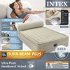 Intex Durabeam Headboard 18" Queen Air Mattress with Built-In Pump