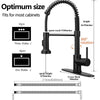 PHANCIR Kitchen Faucet with Pull down Sprayer, Commercial Spring Kitchen Sink Faucet Single Handle Pull Out Sink Faucets with Deck Plate Suit to 1 or 3 Holes Matte Black