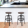 Homy Casa Adjustable Bar Stools Set of 2, Vintage Swivel Counter Barstool Wood Metal Design Pub Chairs Industrial Backless