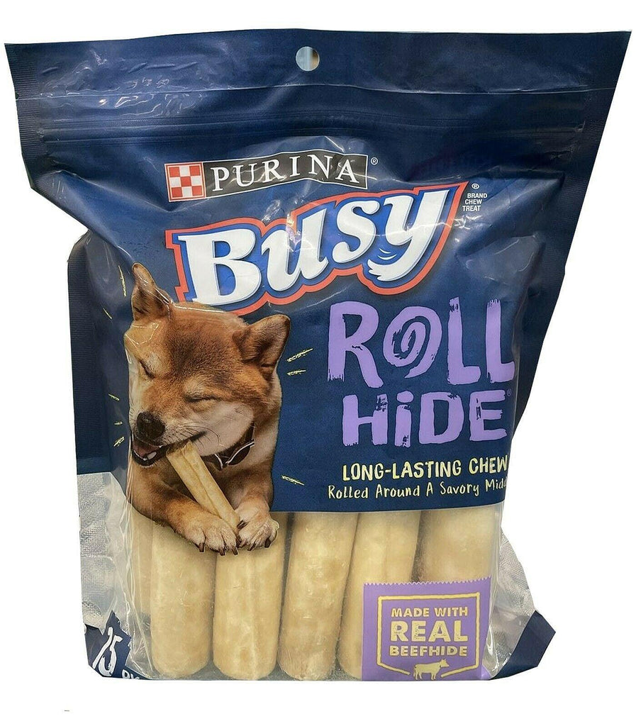 Busy Rollhide Dog Treats 15 Rolls 20 Oz. Pack