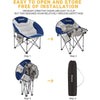 Kingcamp Folding Camping Chair Oversized Moon Chair for Adult Sofa Chair Support 300Lbs Blue