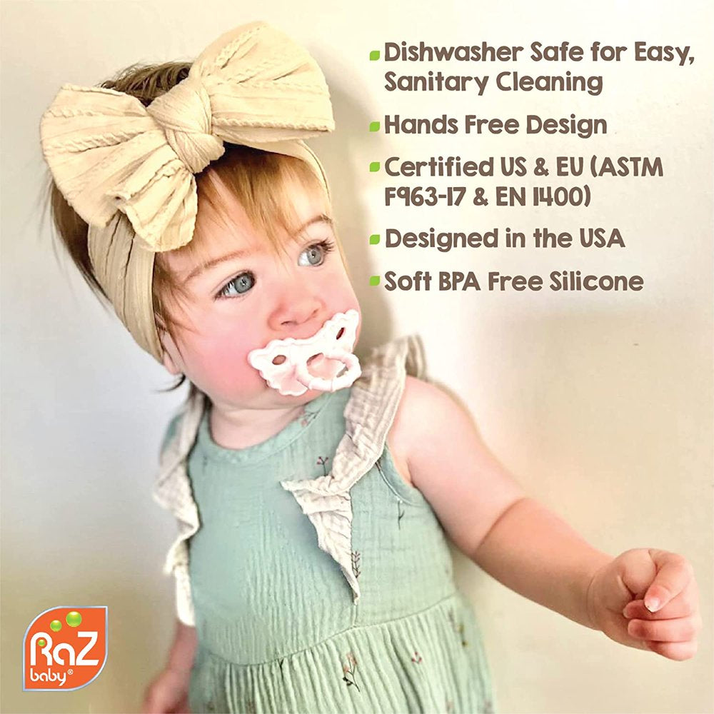 Razbaby Raz-Berry Silicone Teether/Multi-Texture Design/Hands Free Design/Red