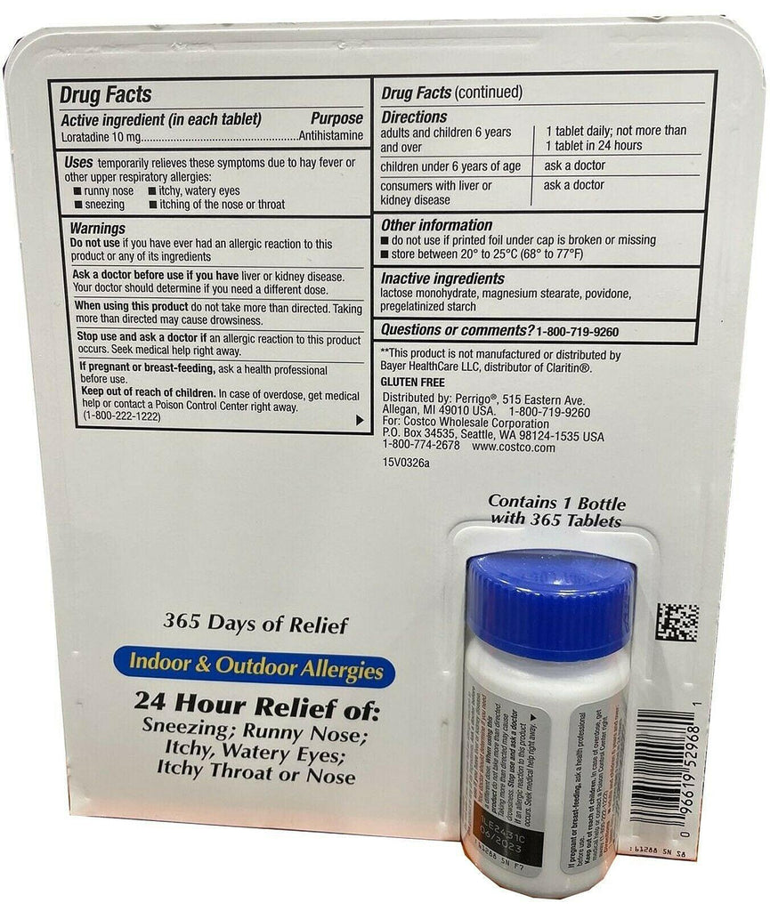 🔥 Kirkland Signature Allerclear 10Mg Tablets - 365 Count 🔥